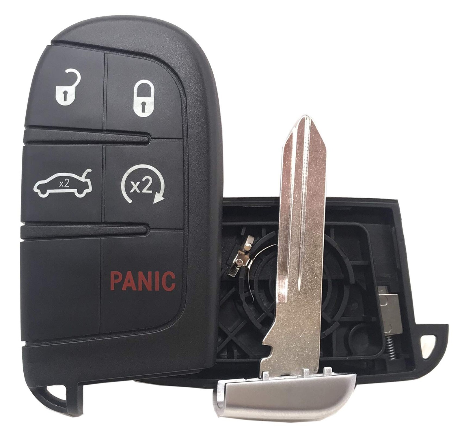 5 Buttons Remote Key Fob Shell Case Fit for Jeep Grand Cherokee Dodge Challen...
