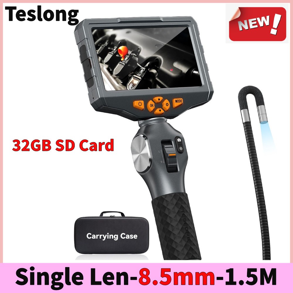 Teslong Automotive Inspection Camera 8.5MM Borescope Articulating Endoscope 32GB