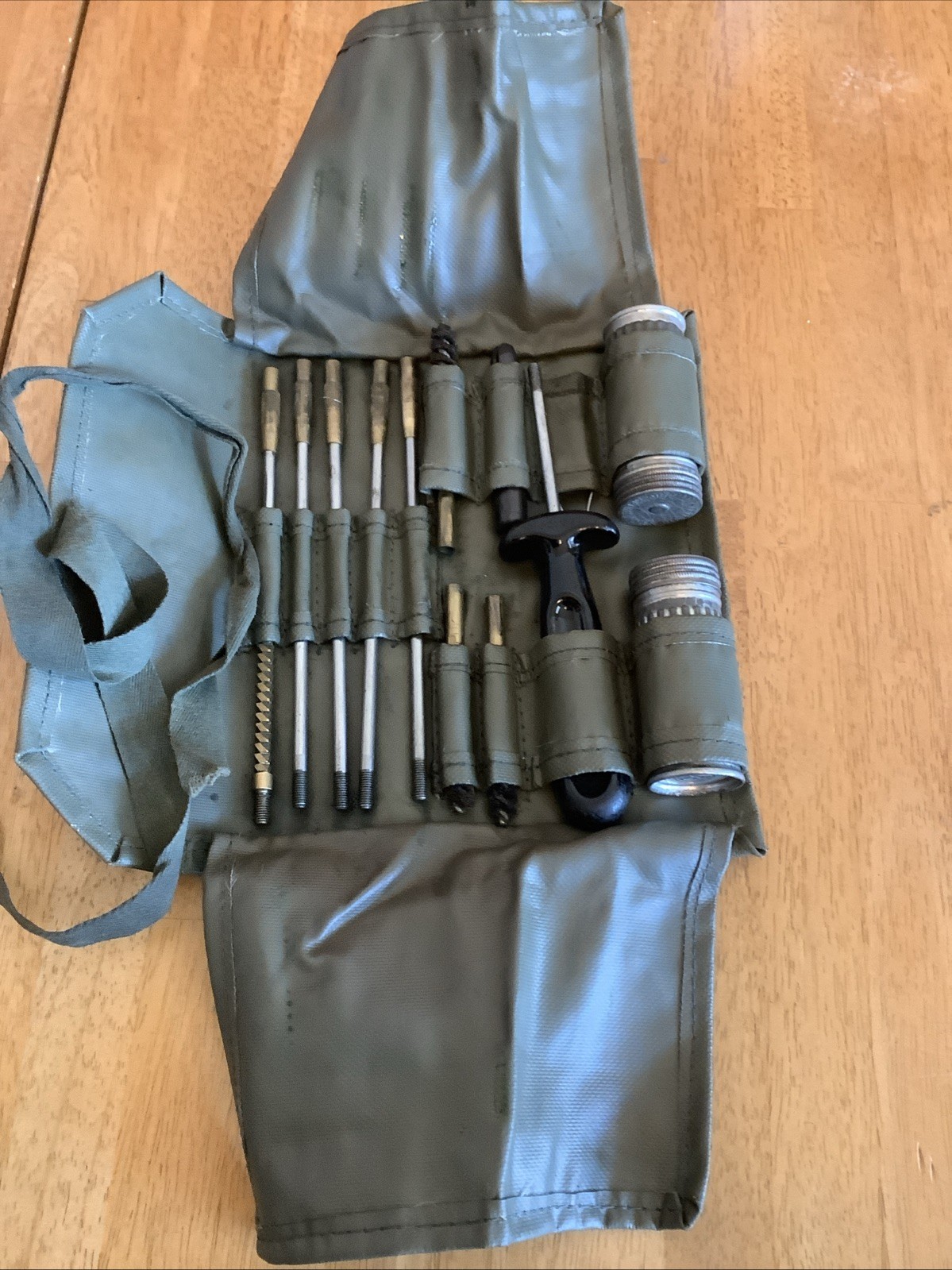 Vintage Swiss Military Gun Rifle Pistol Tool roll up Cleaning Kit army surplus