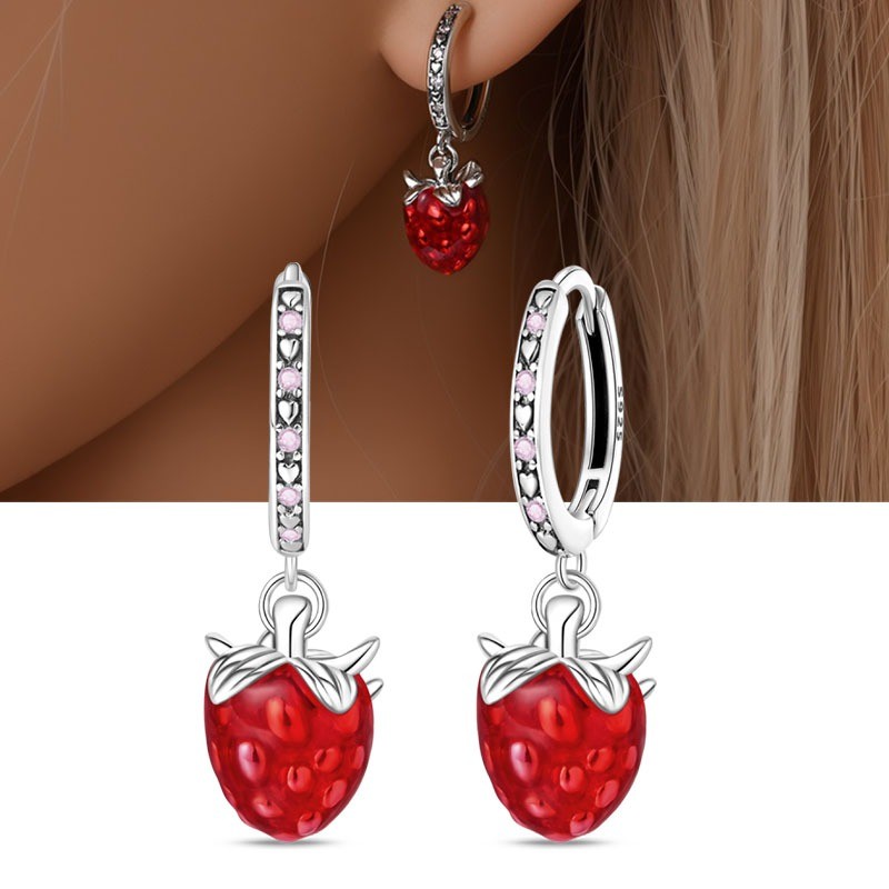 KUNSIR 925 Sterling Silver Raspberry Dangle Drop Earrings For Women Jewelry Gift