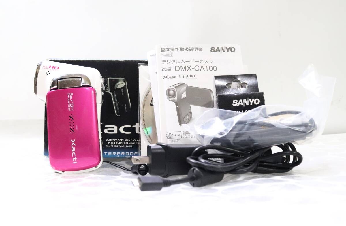 SANYO Xacti DMX-CA100 Waterproof digital camera Full HD video recording pinkB947