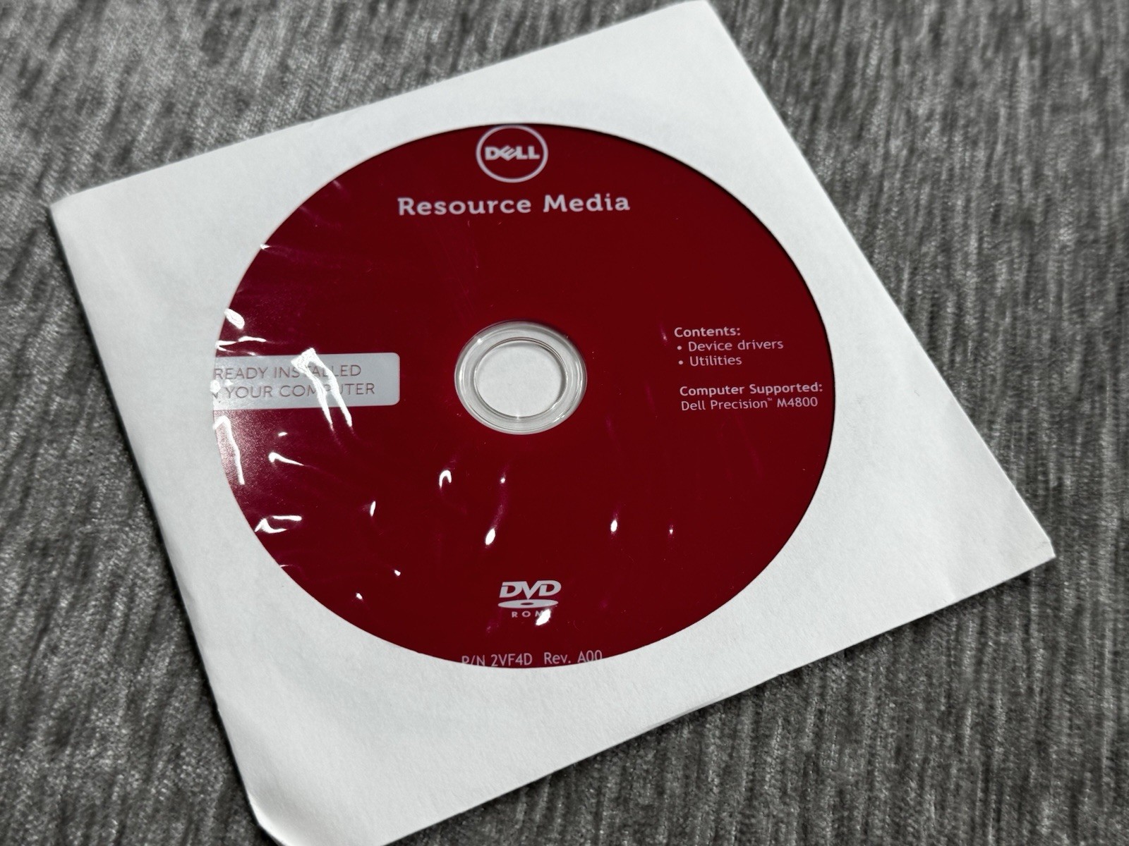 Dell Precision M4800 drivers DVD p/n 2VF4D resource media Software Disc
