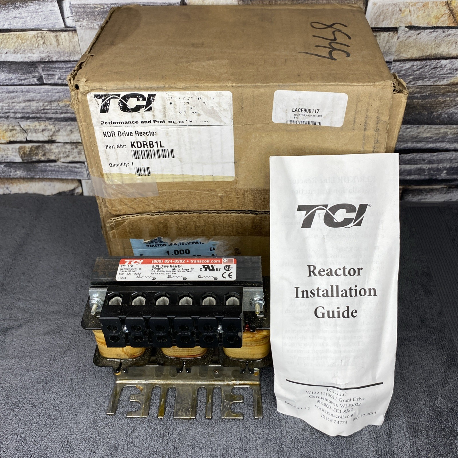 TCI KDR Drive Line Reactor KDRB1L 3PH, 50/60Hz, 600V Max NOS In Original Box