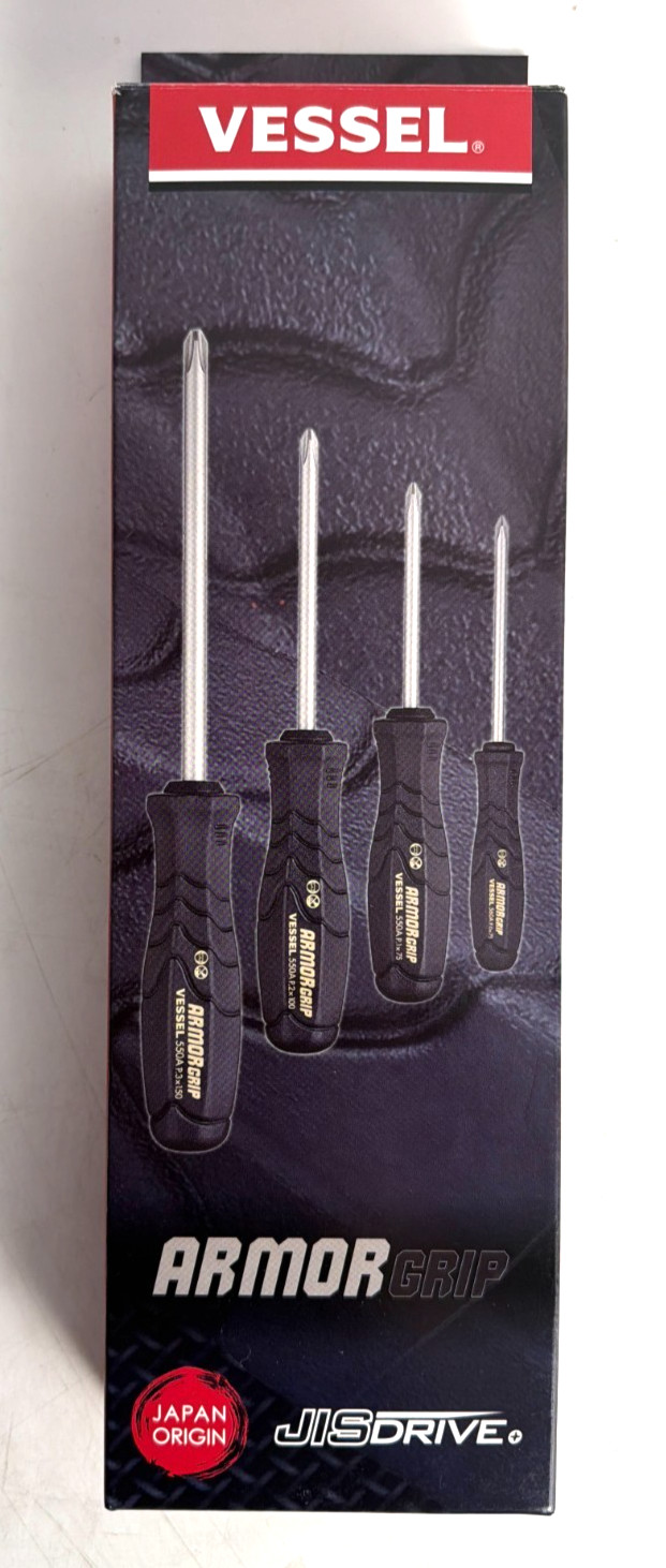 [NEW] (550APH4PBU) VESSEL ARMOR GRIP Screwdriver 4PC.