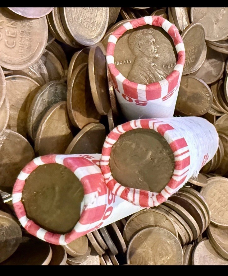1909-1958 P D S VDB Lincoln Wheat Cent roll (single) Unsearched By me Steel End