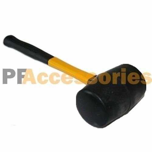 32 oz Rubber Mallet Hammer Fiberglass Grip Handle 13.5" inch Length Heavy Duty