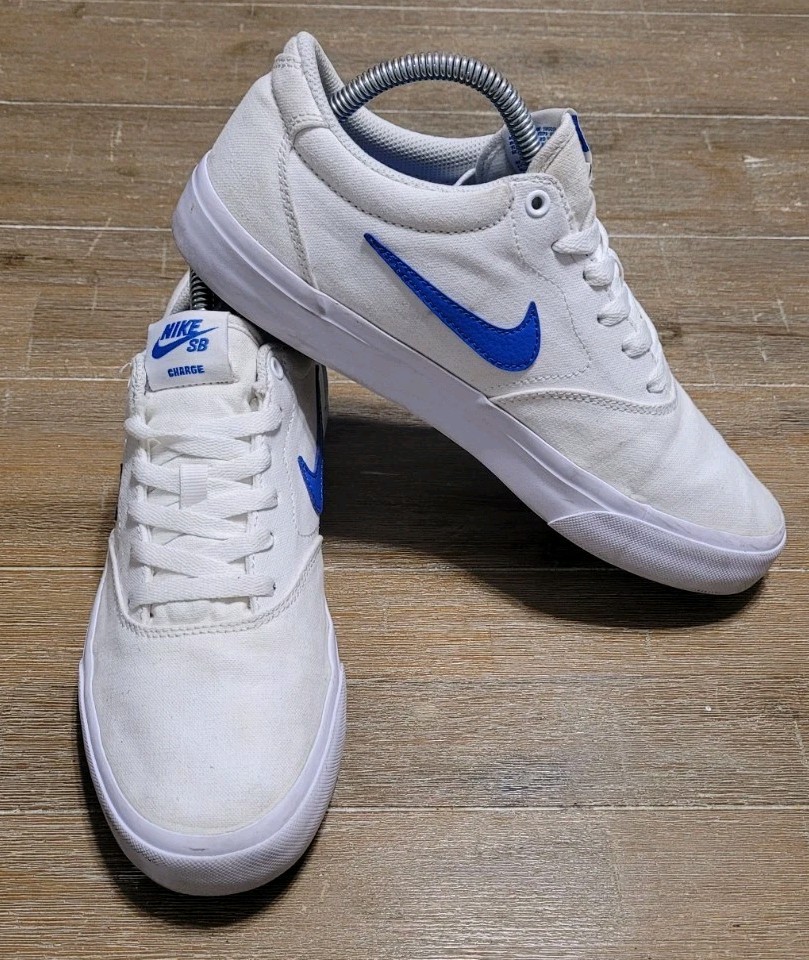 Size 8 - Nike Charge Canvas SB White Signal Blue Men's Shoes CD6279-104