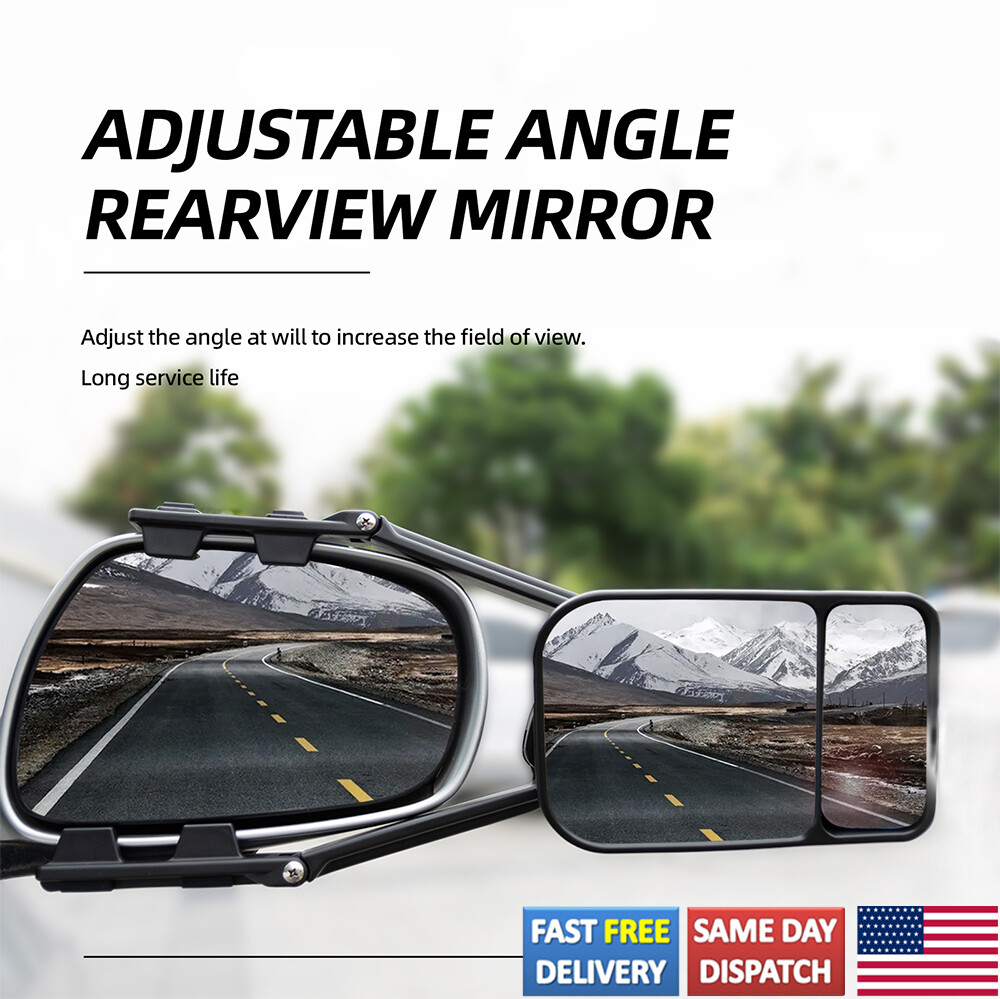 1X Tow Mirror Convex Flat Dual Glass For Jeep JT JL Gladiator Wrangler Rampage