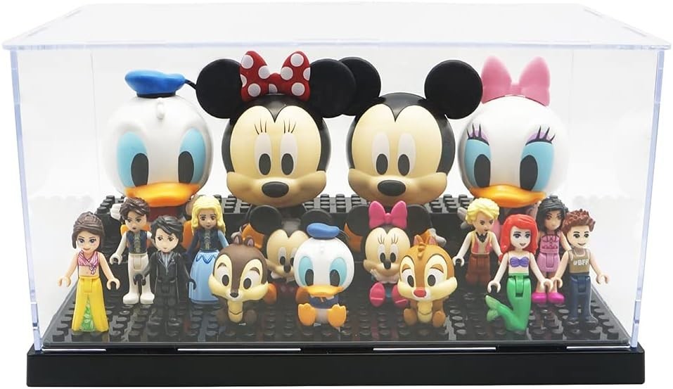Display Case for Minifigure Action Figures Blocks, Display Box Storage for Lego