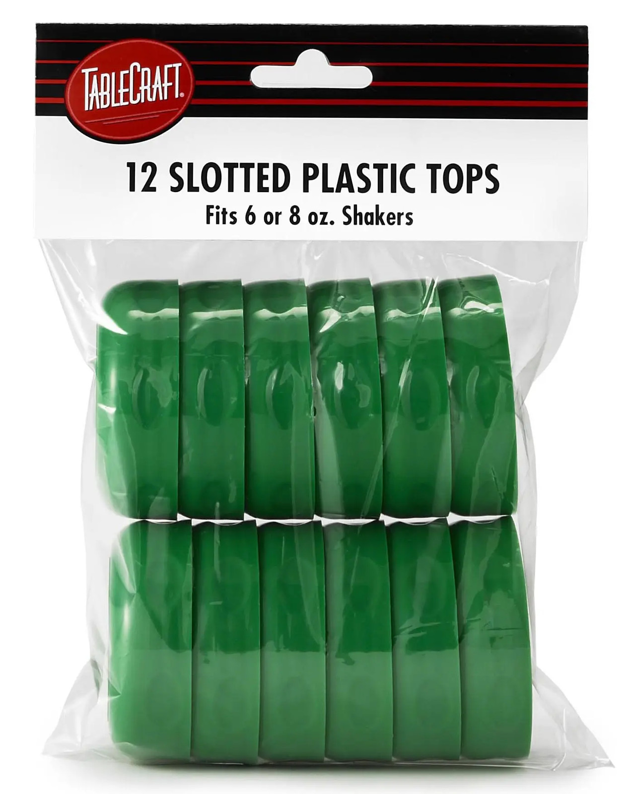 TableCraft C260SLTGR Plastic Top for 6 Oz Shaker Green Slotted 1 Dozen