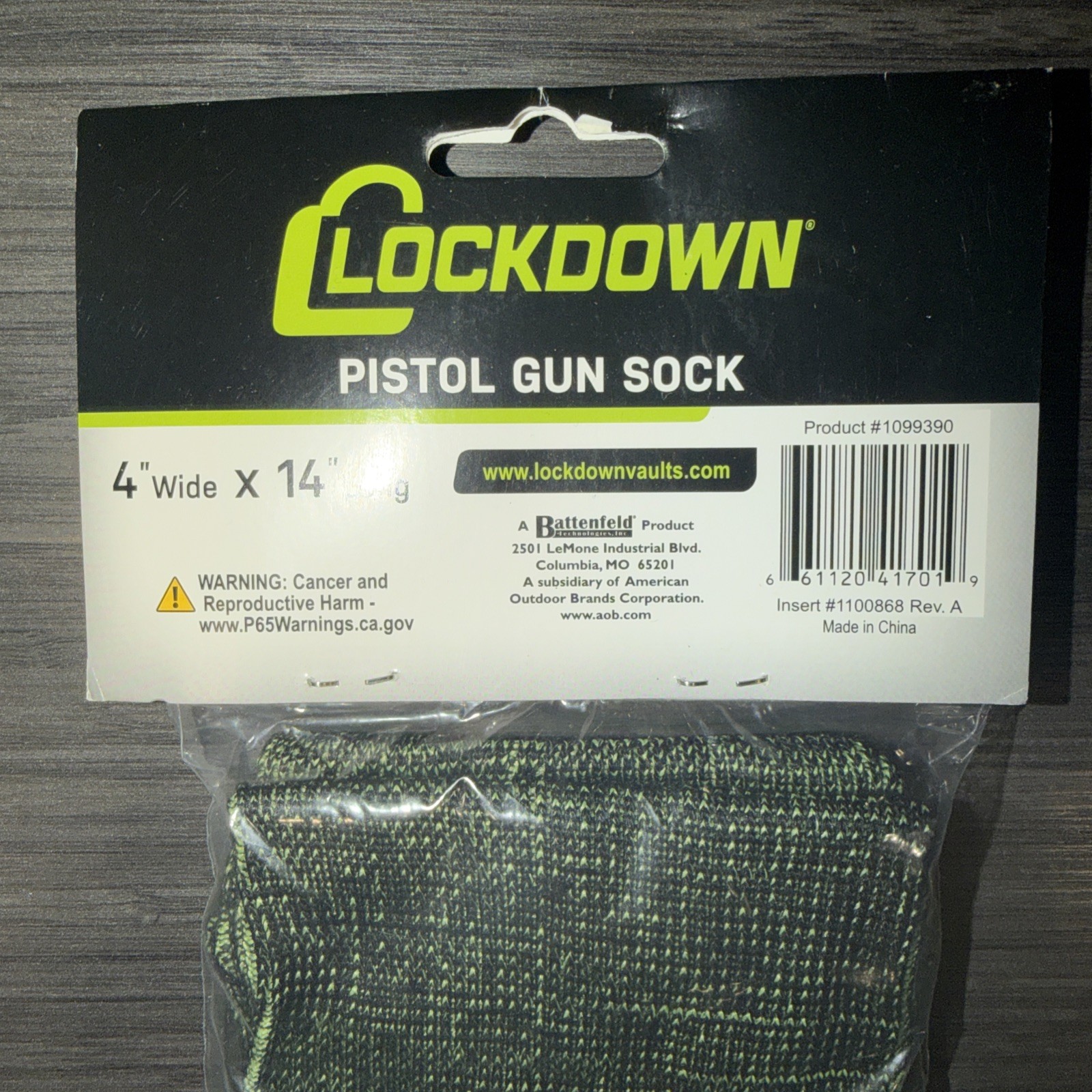 Lockdown 1099390 Lockdown Gun Sock- Pistol (4x14")