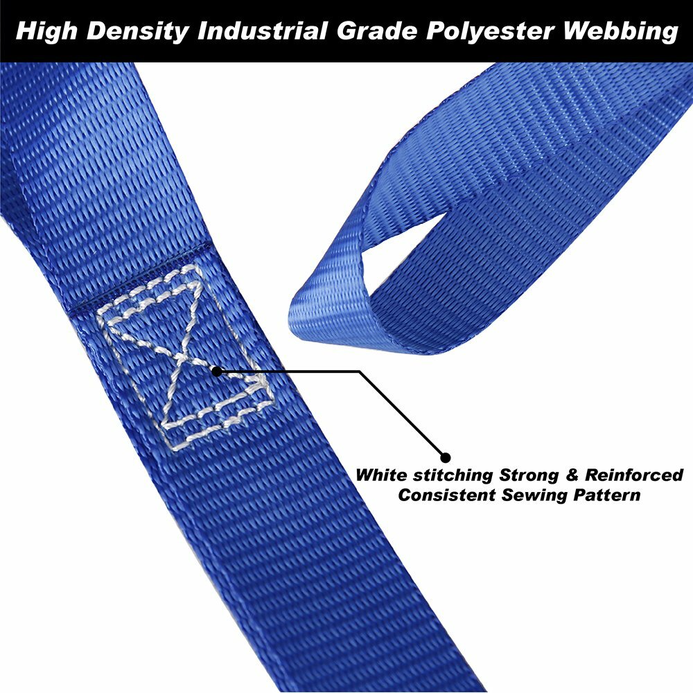 6 Pack Soft Loop Tie Down Straps 1500 Load Capacity & 4500Lbs Breaking Strength