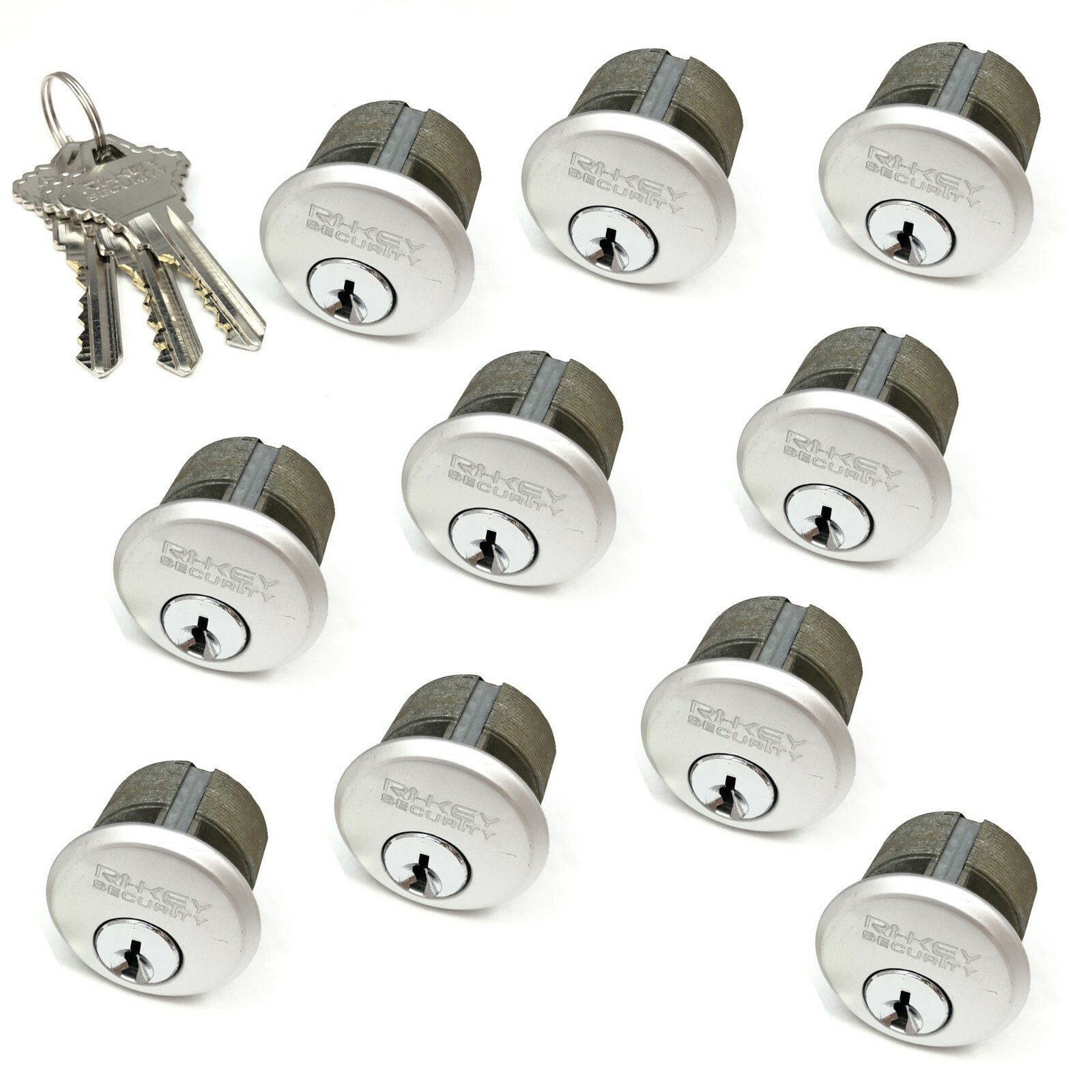 10 Mortise Lock Cylinders 1" for Store Front Doors Adams Rite All Keyed Alike