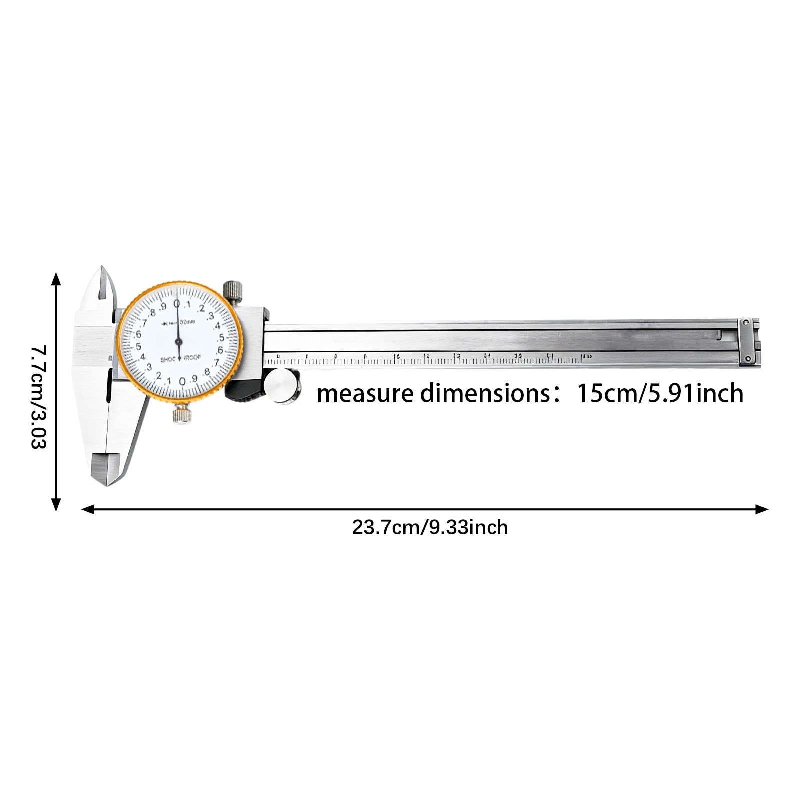 Stainless Steel Dial Caliper Precision Measuring Tool Measuring Caliper 0-150mm
