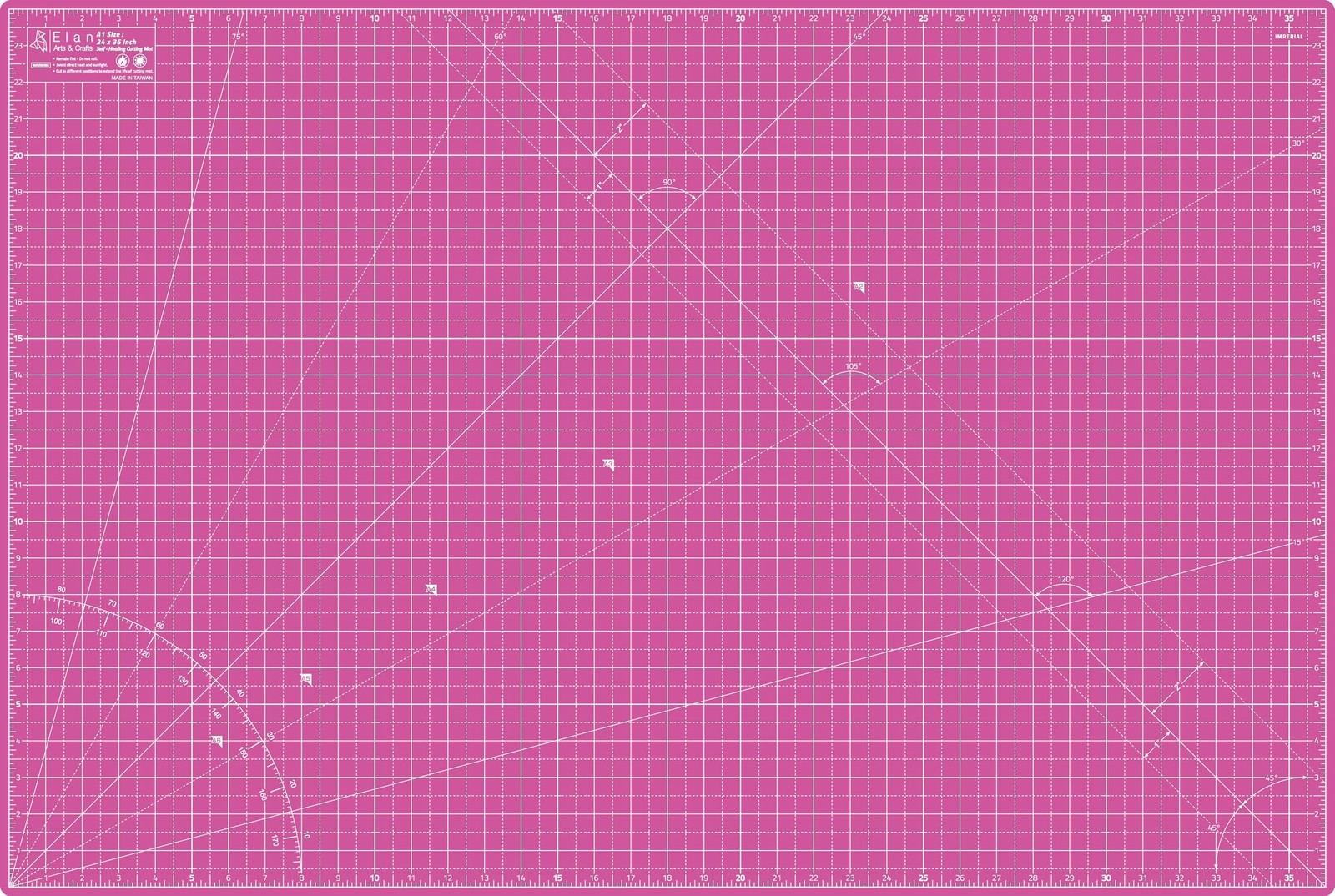 Elan Cutting Mat A1 Pink & Purple, Large Self Healing Cutting Mat 24 x 36 Inc...