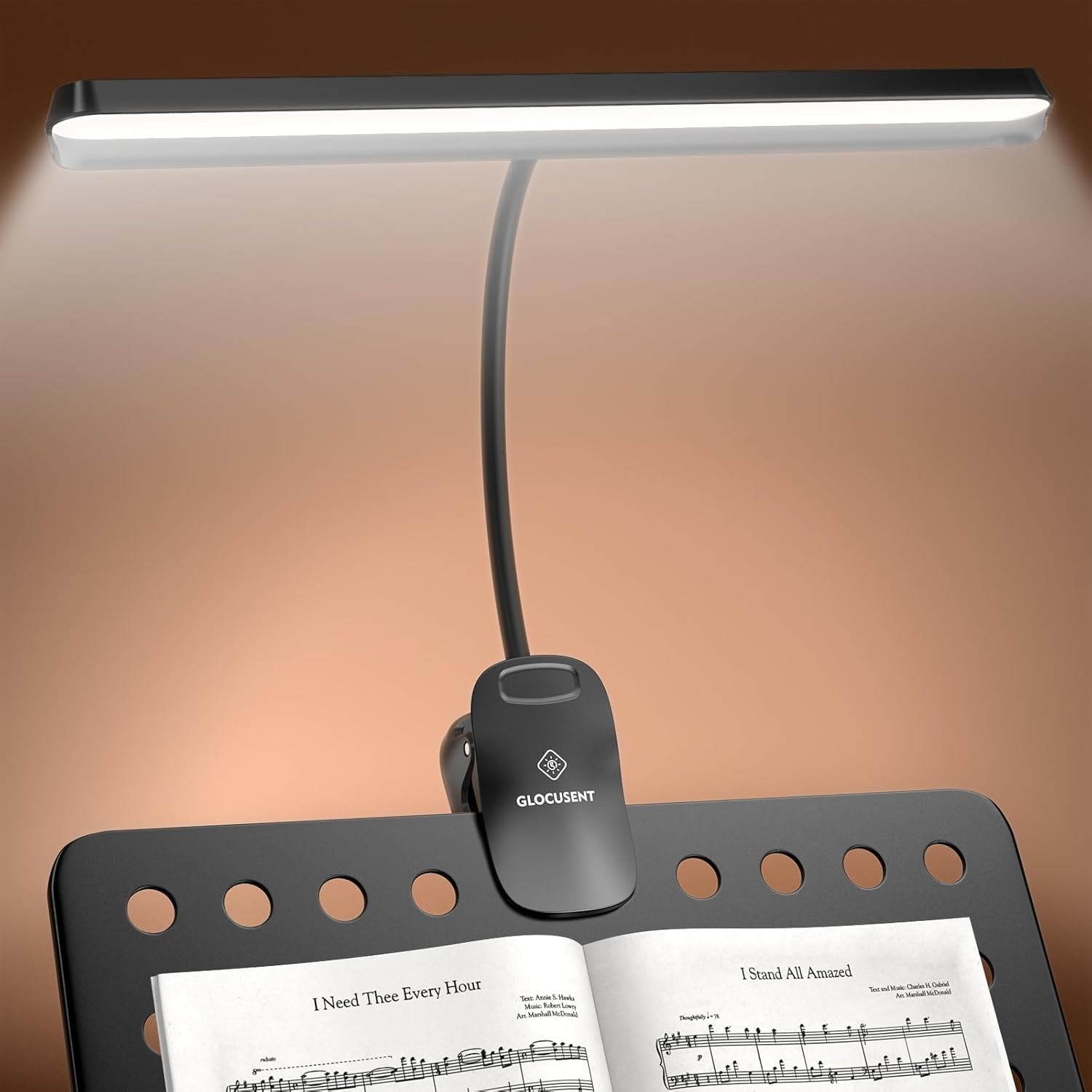 Glocusent 81 LED Music Stand Light, Super Bright & Eye Caring, 3 Color & 5 Brigh