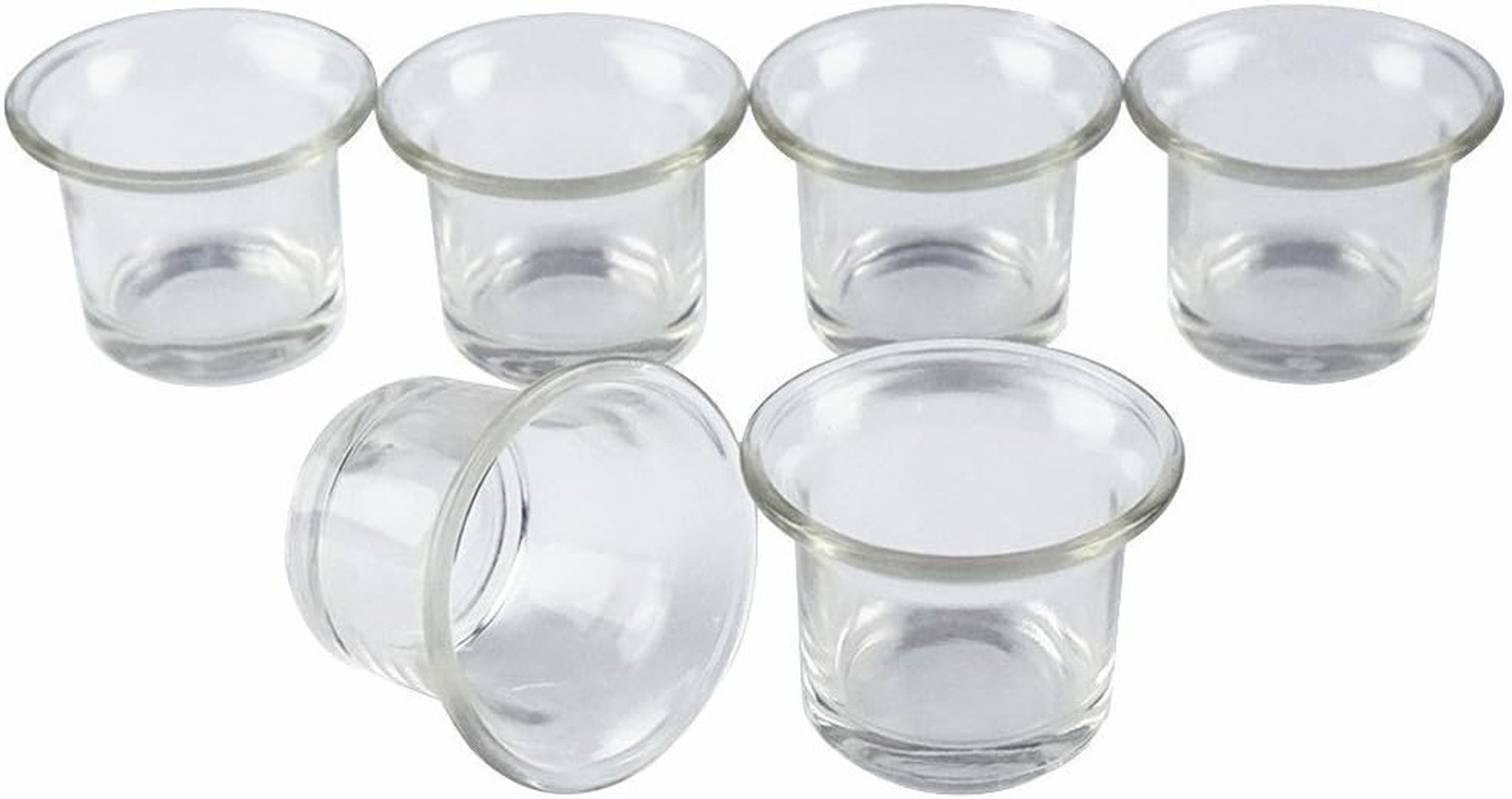 Clear Chunky Glass Votive Candle Holders 6 Pcs Tealight Cups For Wedding Spa New