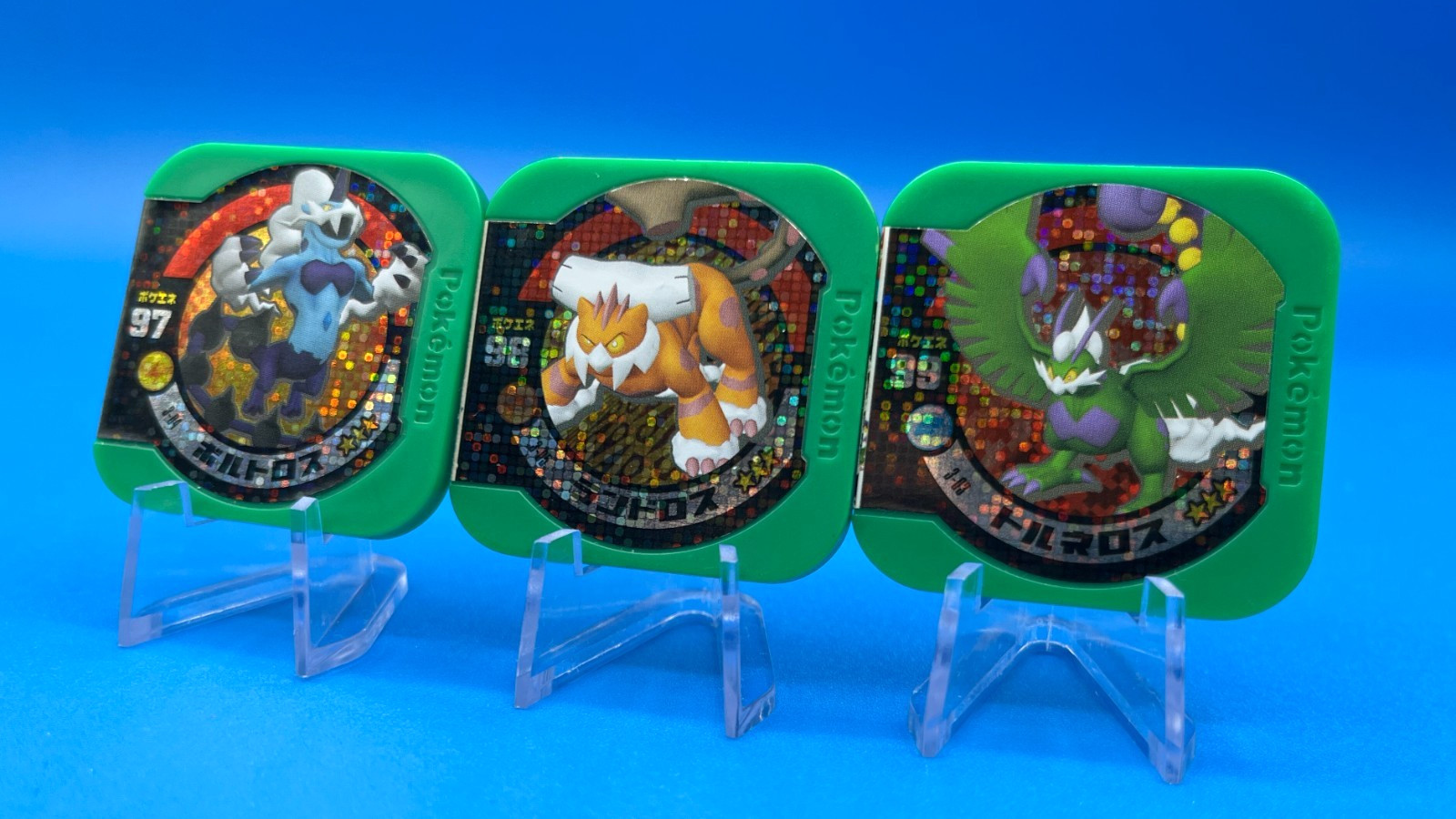 Lot 3 Thundurus  Landorus  Tornadus ( ALL HOLO Green coin ) Pokemon TRETTA JP