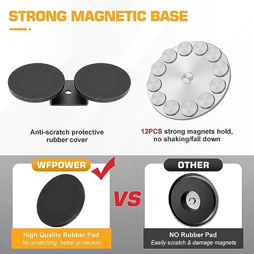 2 Pack Strong Magnet Base Bracket for Light 2 x Magnetic Mount Bracket Black
