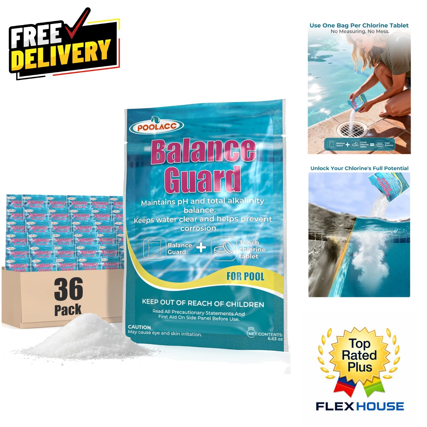 36-Pack Balance Guard Powder - Optimize pH & Chlorine for Crystal Clear Pools