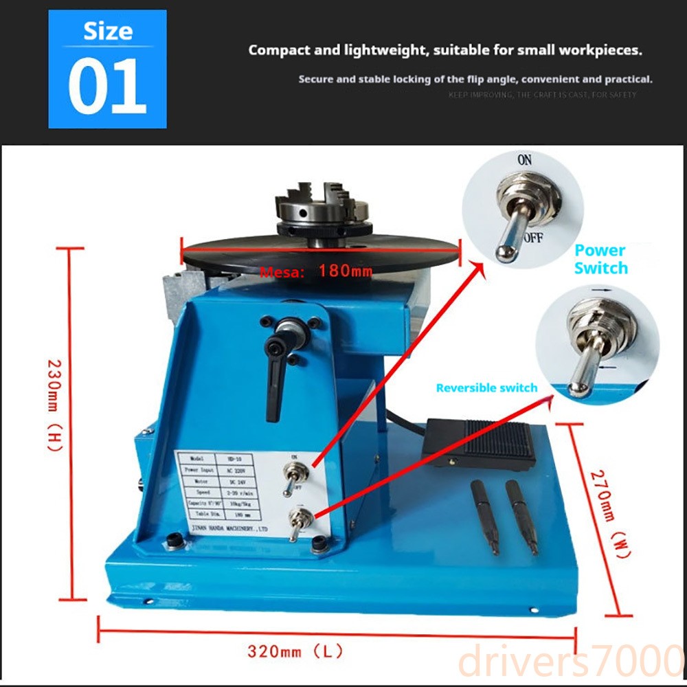 Rotary Welding Positioner 10KG Turntable Table Welder Positioning Machine