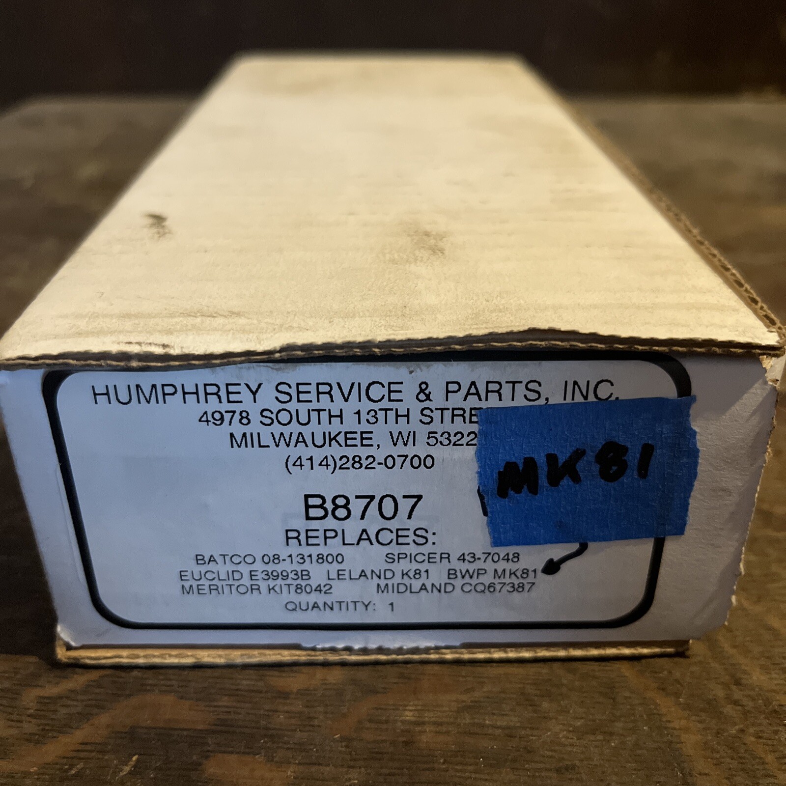 NOS Humphrey Sales B8707 Replaces Meritor Kit 8042 S-Camshaft Repair Kit