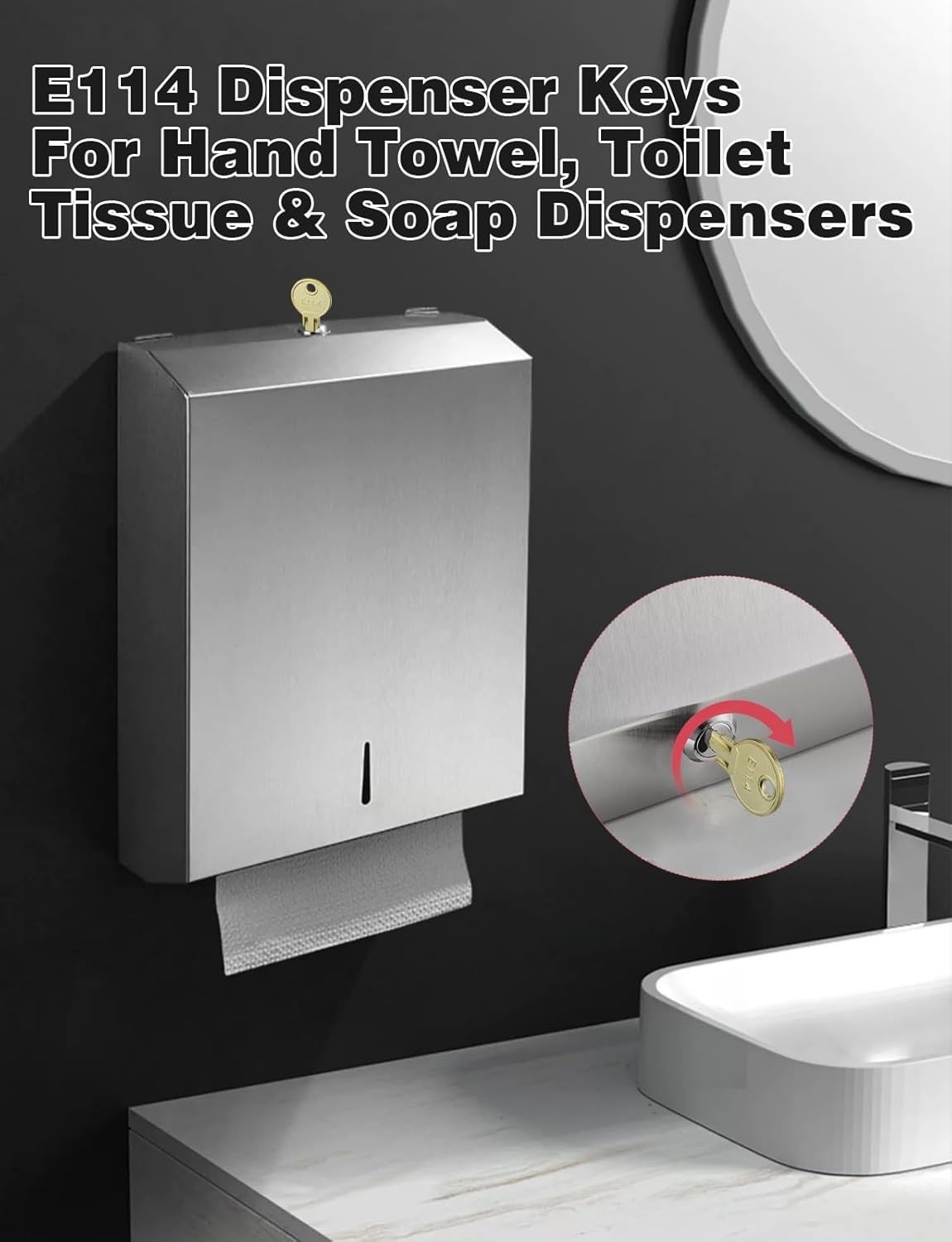 Keys for E114 Toilet Paper Dispenser, 10 Pack E-114 Paper Towel Key