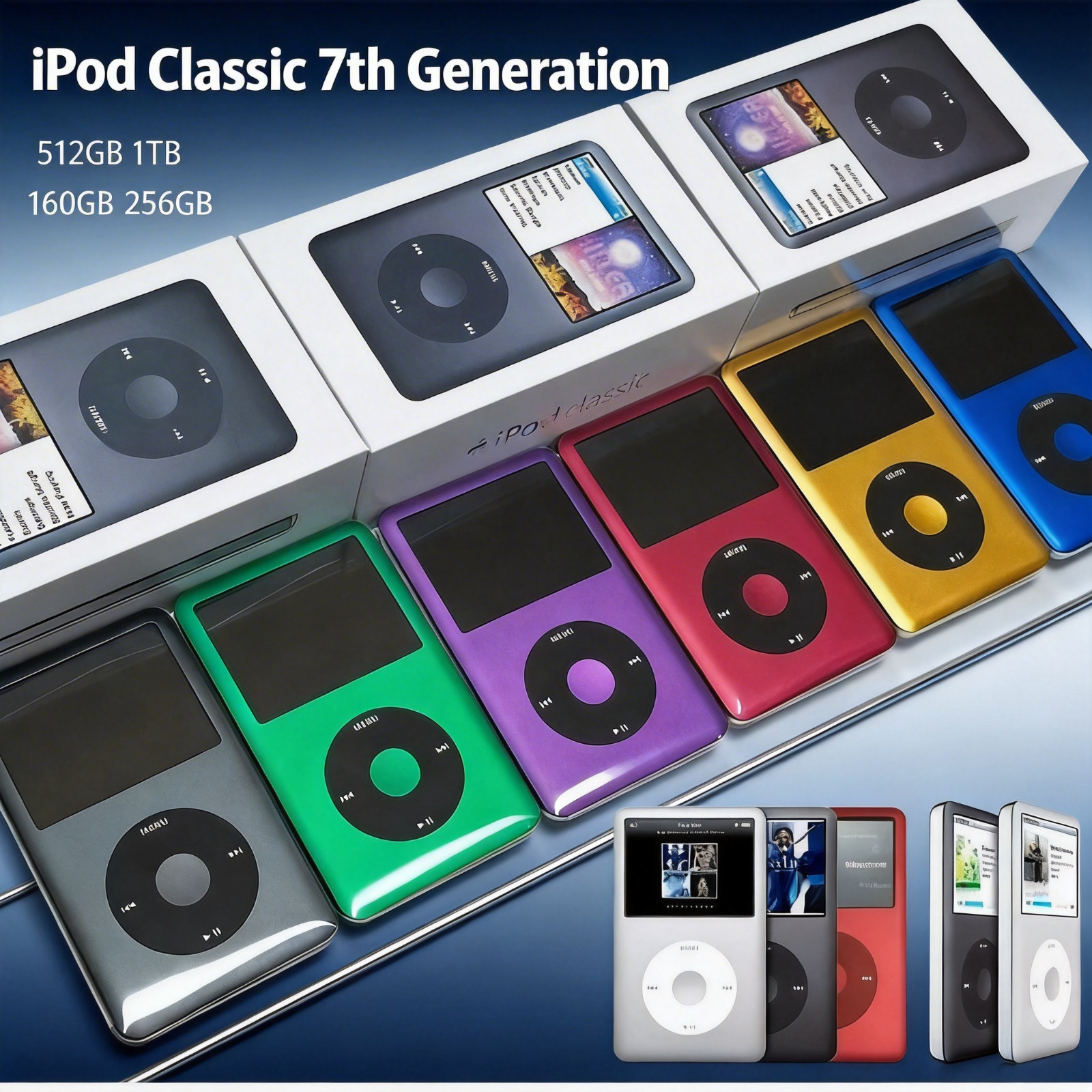 ✨ NEW SEALED Apple iPod Classic 7th Gen 160GB 256GB 512GB 1TB SSD FAST SHIPPING✨