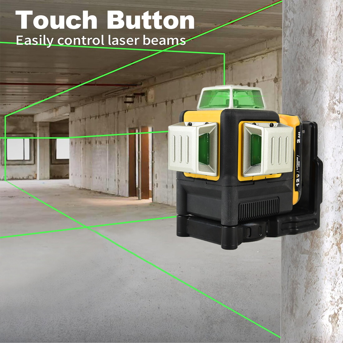 Laser Level for Dewalt 12V Green Line 3 x 360 Vertical 12 Lines +Battery+Charger
