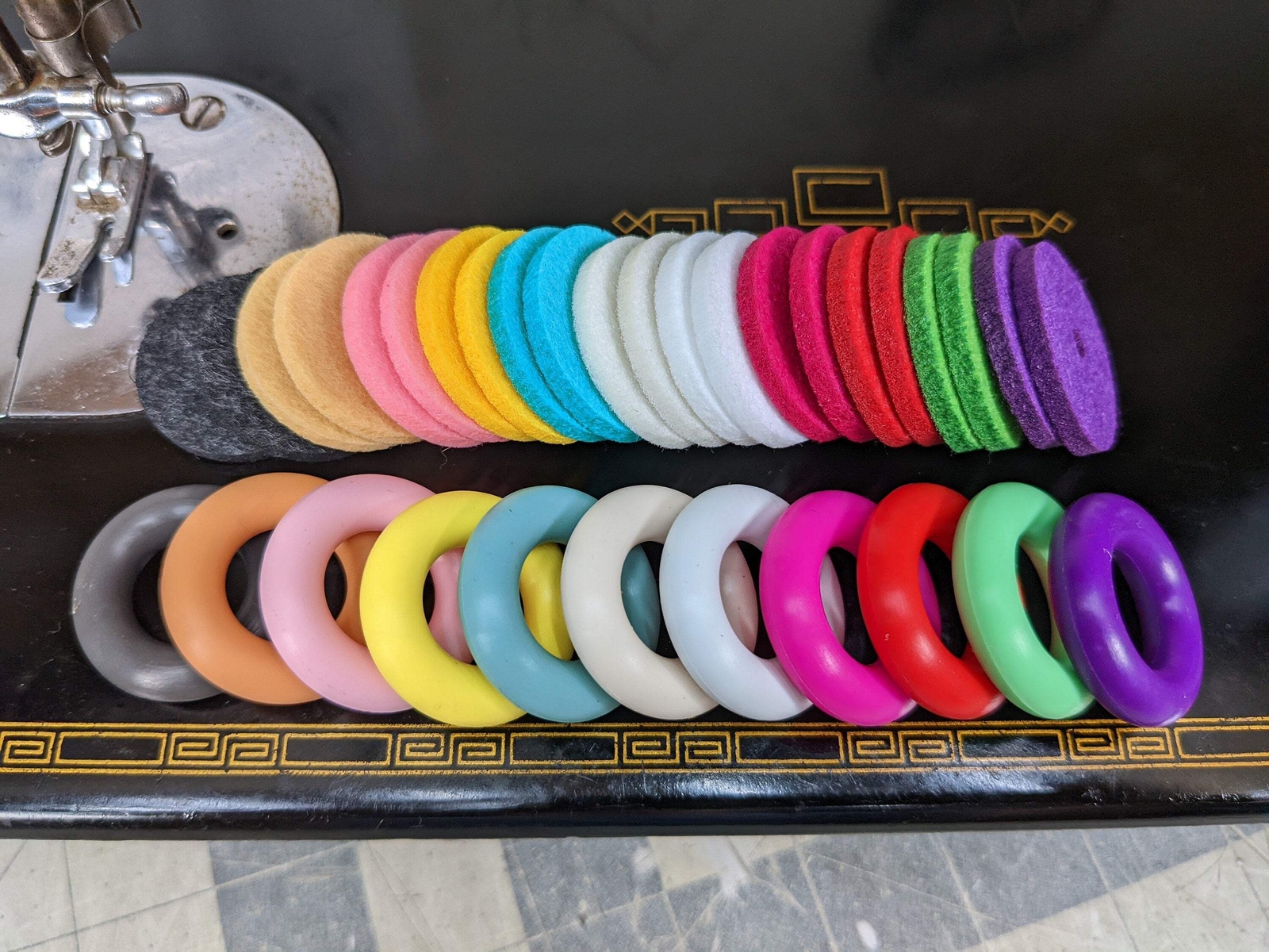 New Colors! Bobbin Winder Tire (One of each color plus felt pads) Rubber tire fo