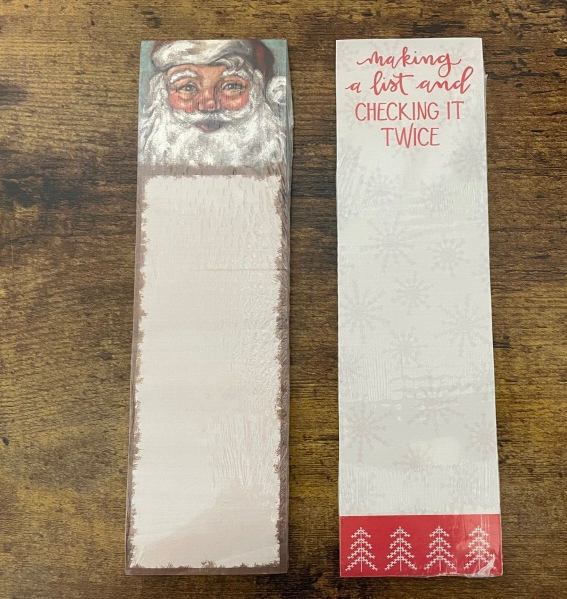 2 Magnetic Note Pads, PBK, Santa & List Christmas Theme, 2 1/2" x 9 1/2", New