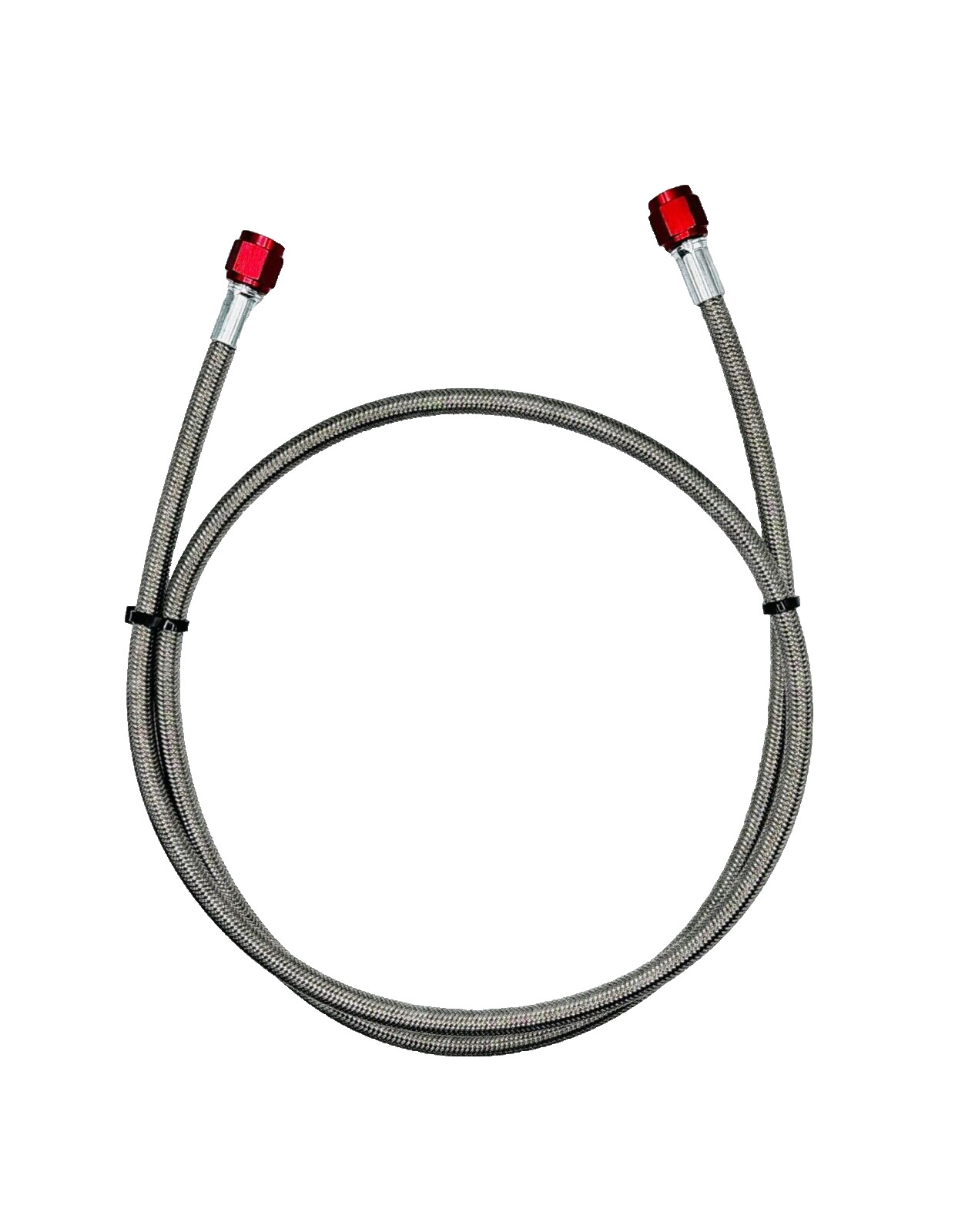 4AN NITROUS OXIDE/FUEL LINE 42" STAINLESS STEEL BRAIDED RED ENDS
