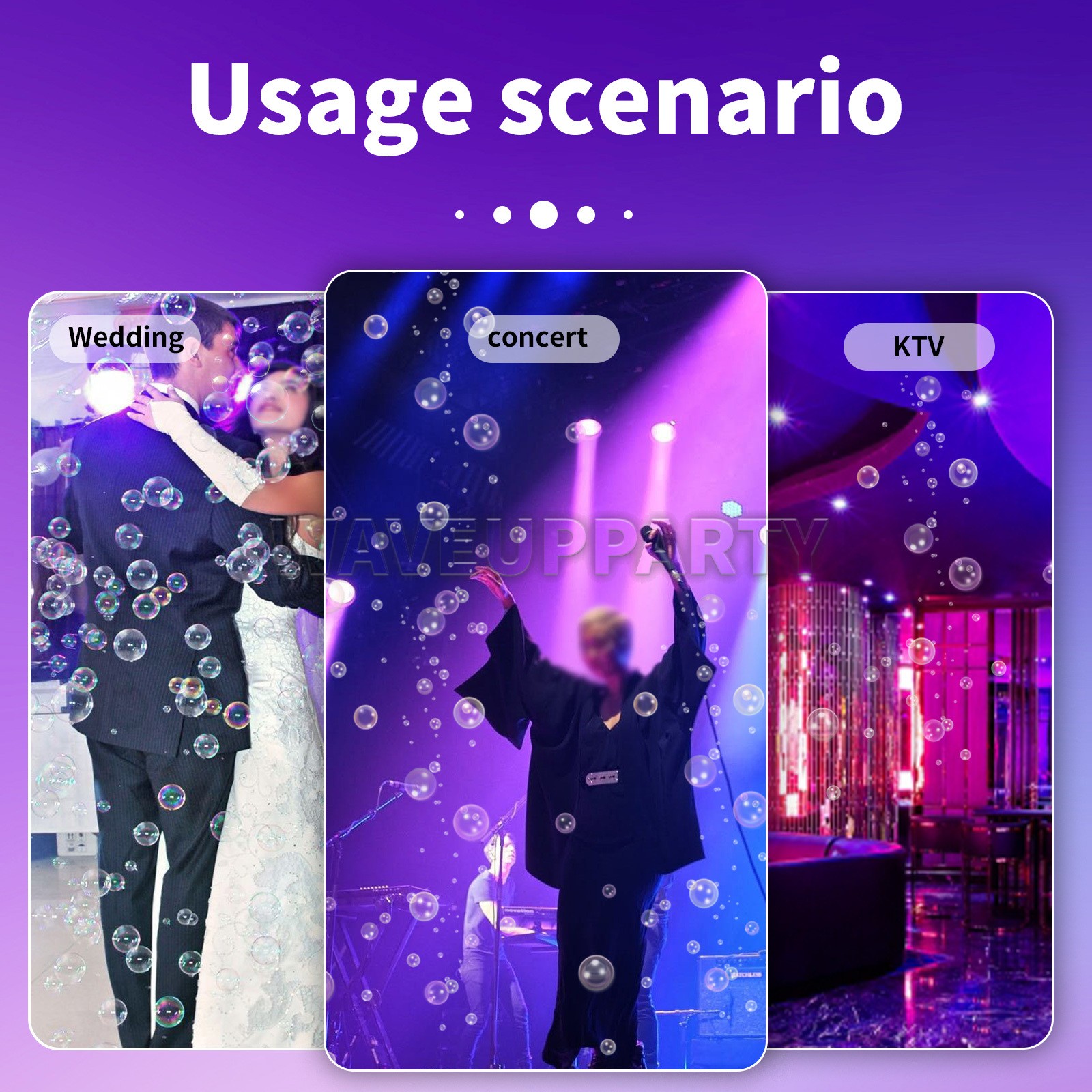 PAIDUN LED Automatic Bubble Machine Moving Head Blower Effect Wedding Show Event