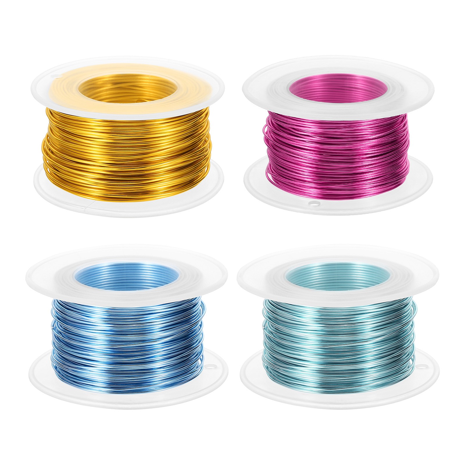 1mm Aluminum Wire for Jewelry Making, Metal Wrap, Blue/Pink/Blue/Yellow