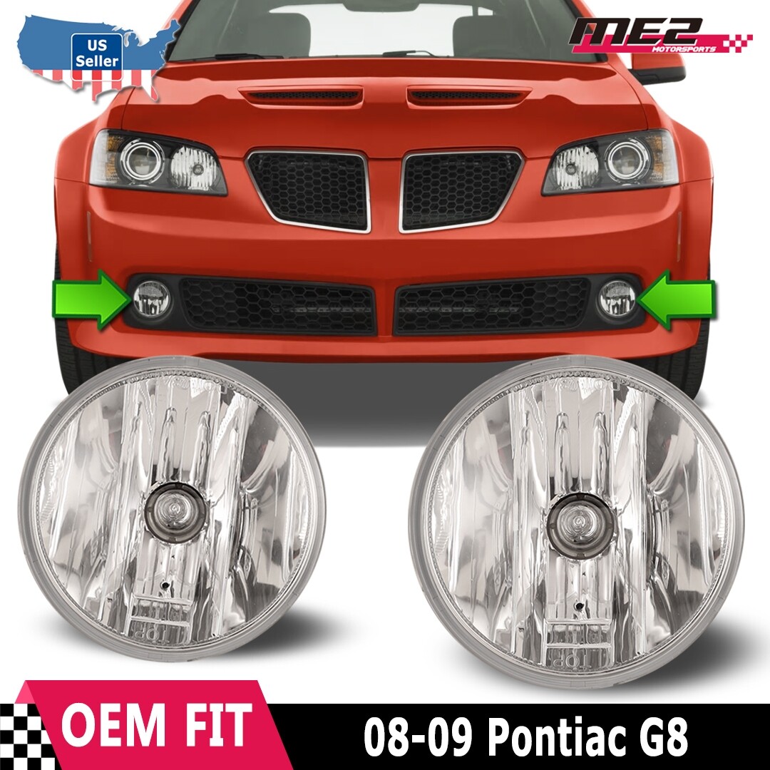 Fog lights For 2008-09 Pontiac G8 Clear Bumper Driving Lamps Left + Right Pair