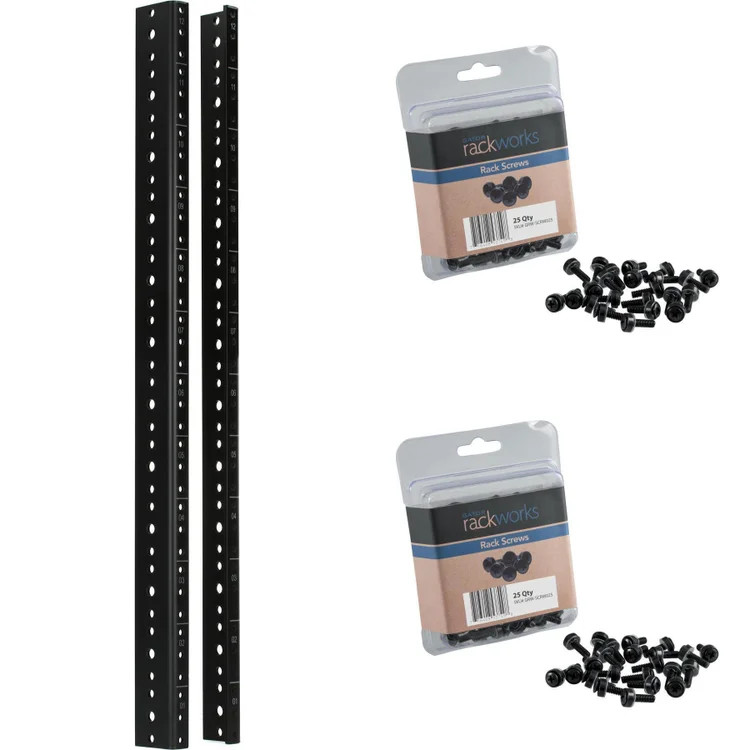 Gator GRW-RACKRAIL-12U Rack Rail Set with Rack Screws