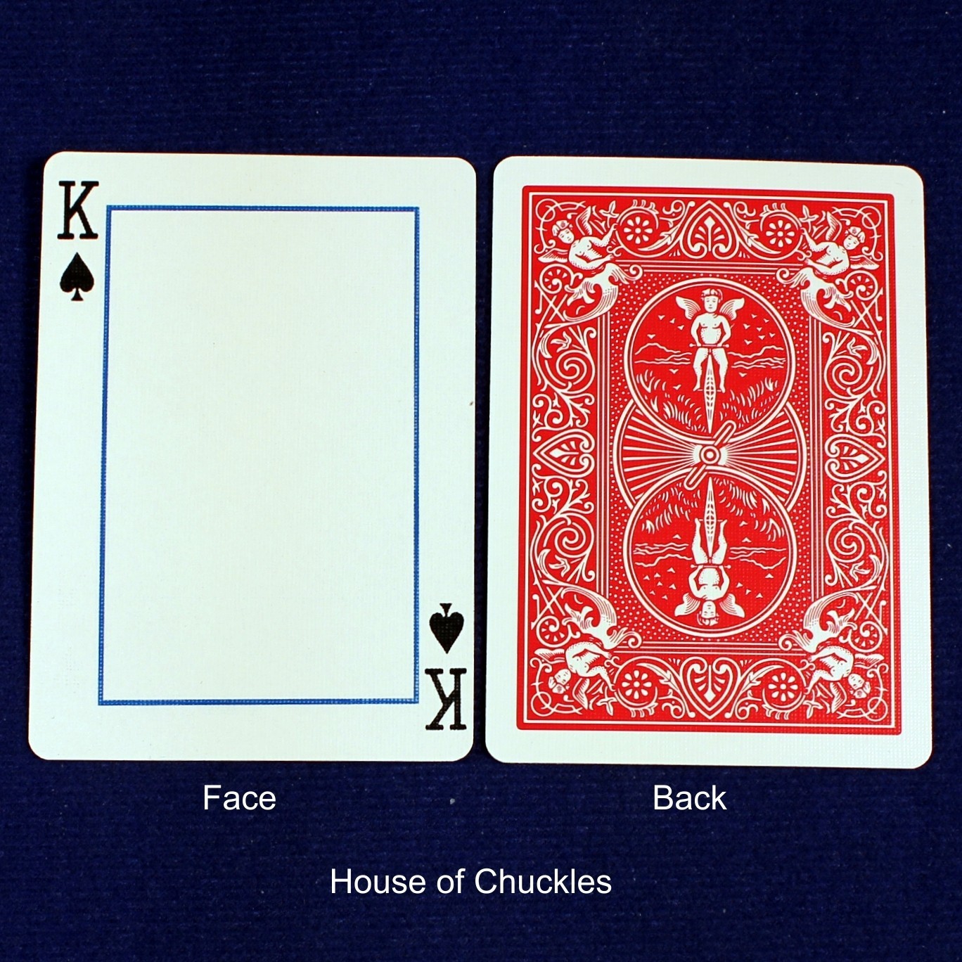 King of Spades Frame, Bicycle Printed Gaff Card, Red