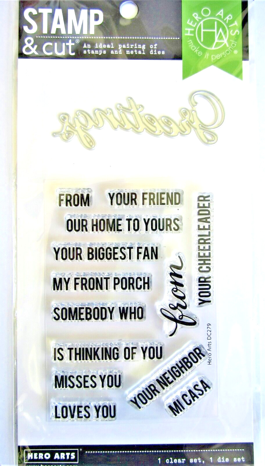 Greetings From Stamp & Cut Thin Metal Die Set by Hero Arts DC279 NEW!
