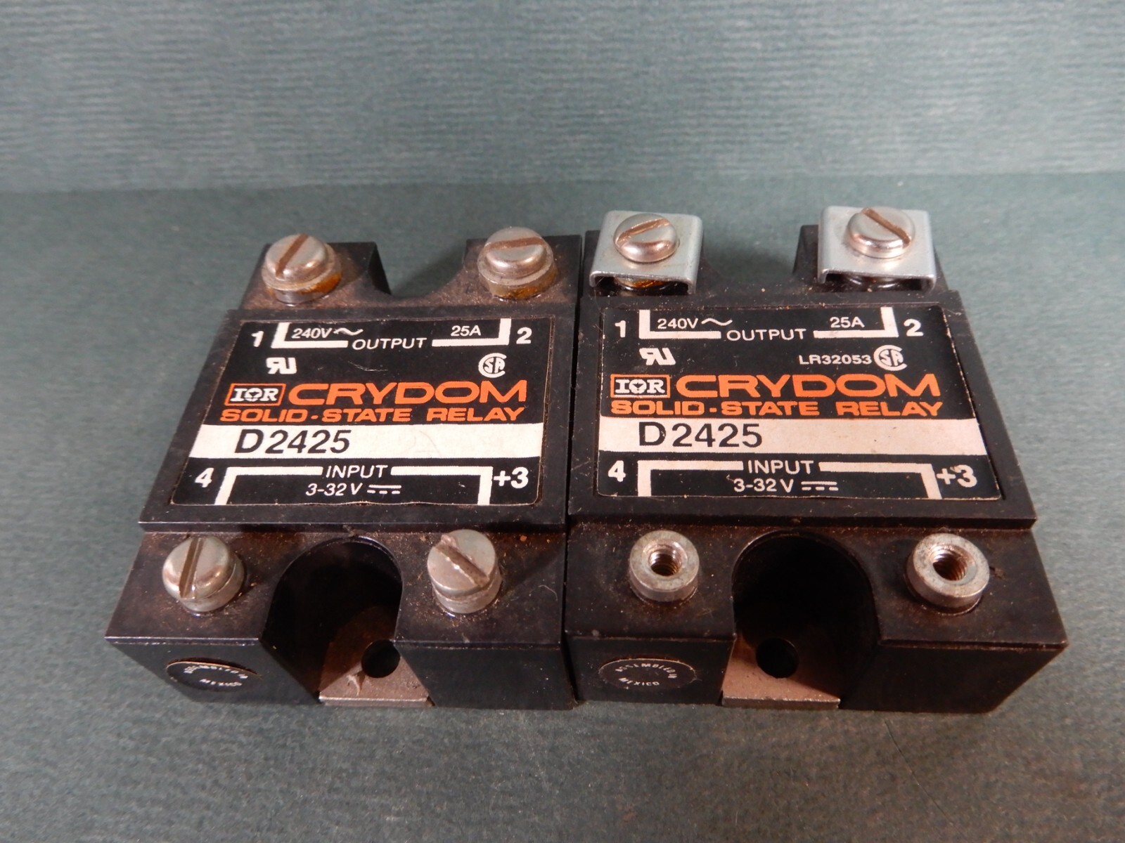 Crydom Set of Two Used D2425 Solid State Relays 3-32 Input 240VAC Out 25A