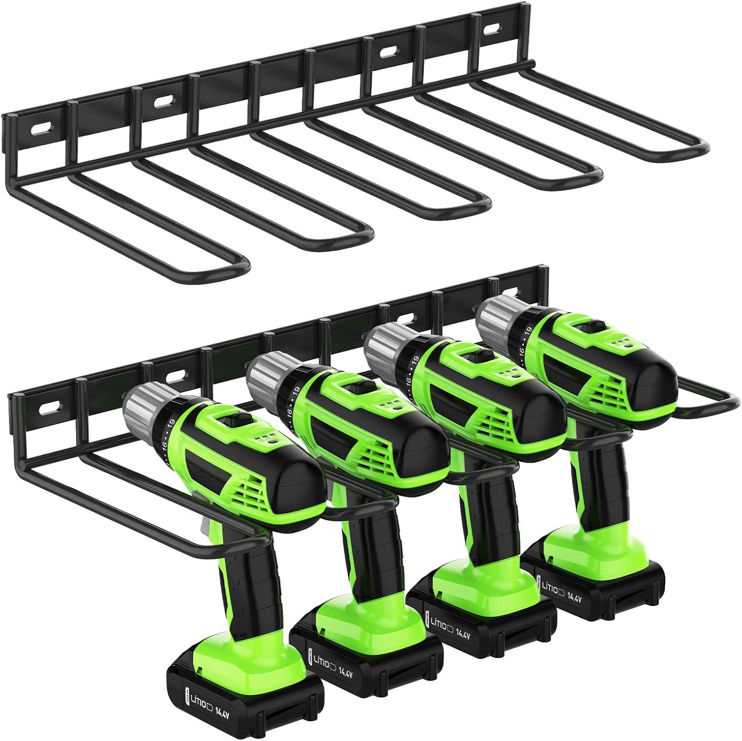 ENONCI Power Tool Wall Mount 2 Pack Drill Holder Heavy Duty