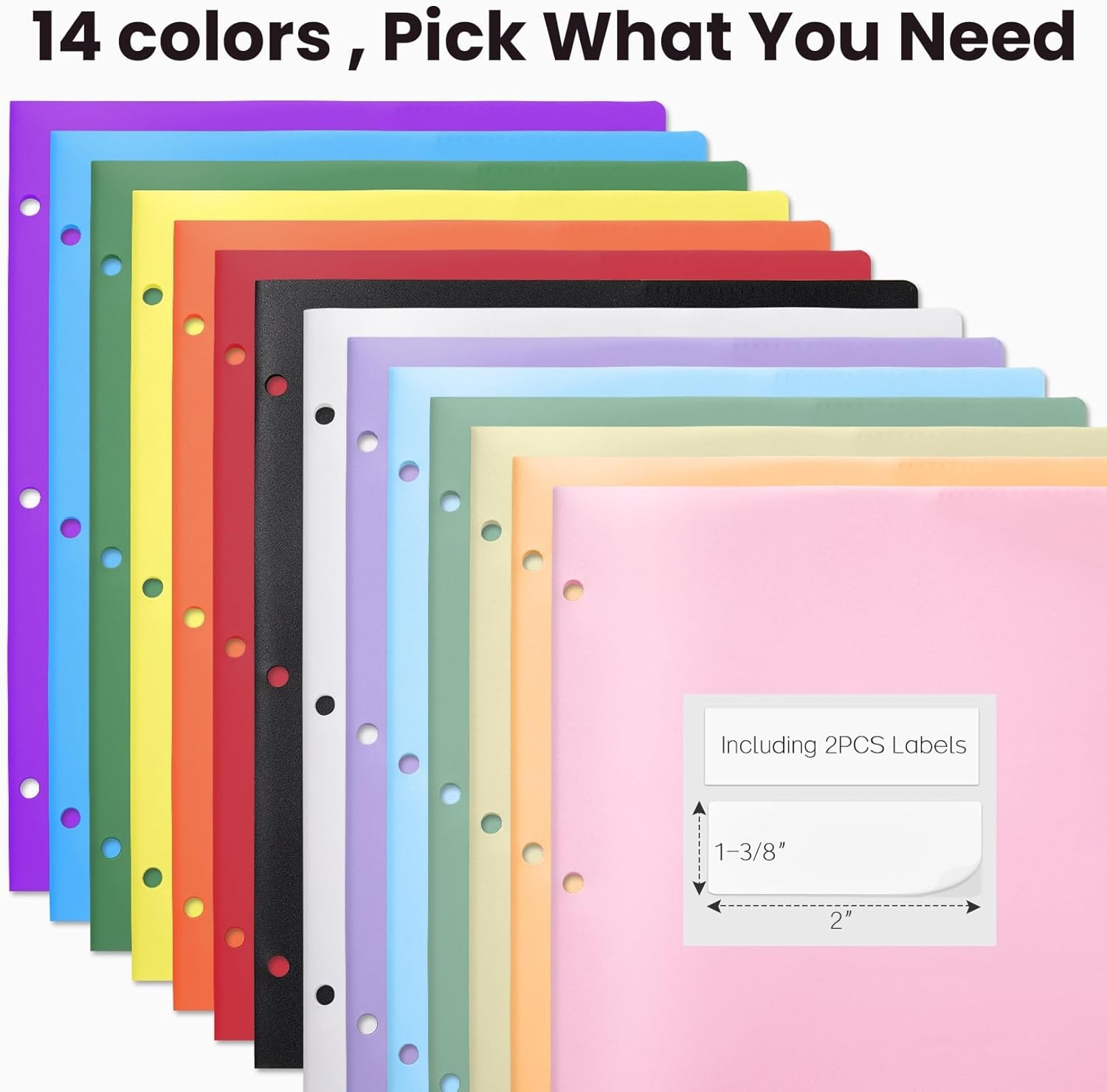 2-Poet Folders, Plastic Folders with Poets 3 Hole Punched, 1