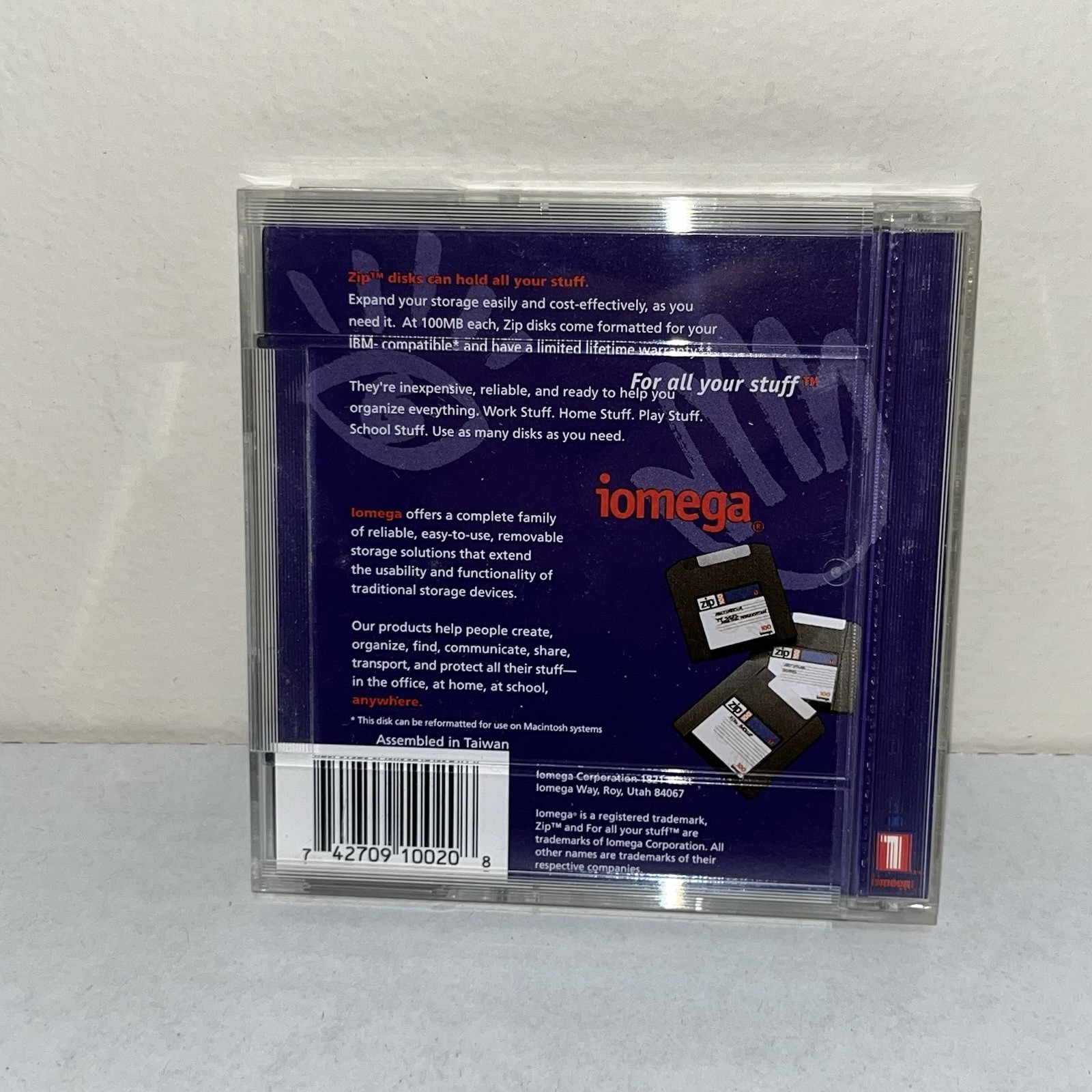 Iomega ZIP DISK 100 Formatted for PC NEW