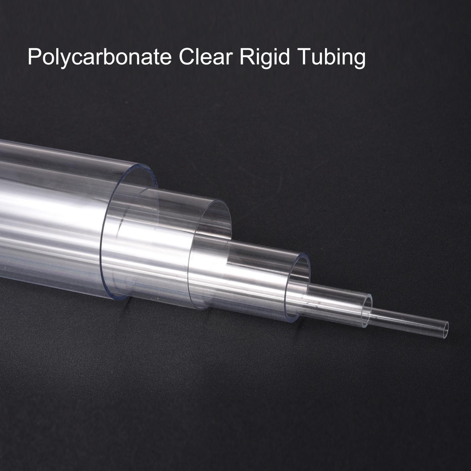 PC Rigid Round Clear Tubing 15mmID x 16mmOD x 305mm Length Plastic Tube 2pcs
