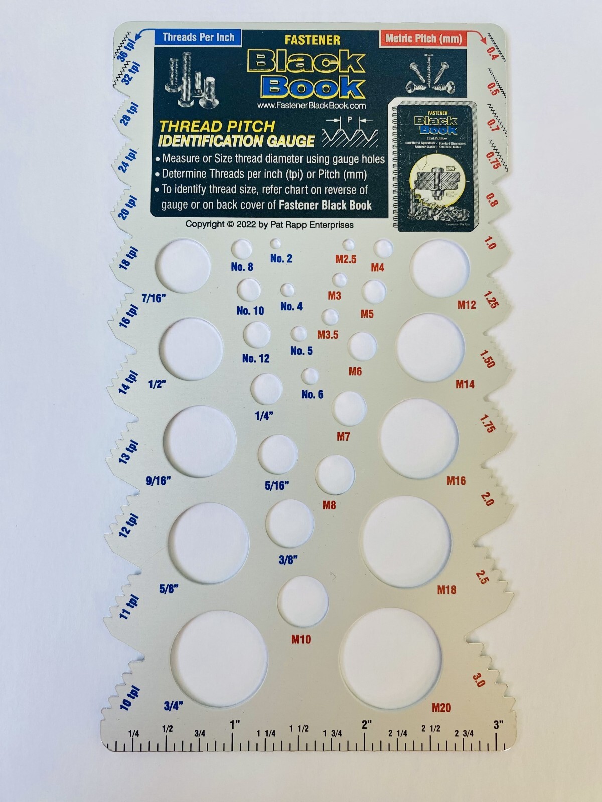 Thread Pitch Identification Gauge - Measure or size thread diameter, determine..