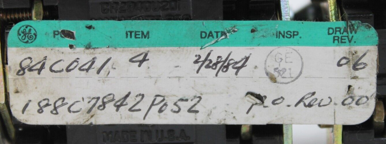 GE 188C7842P052 Selector Switch
