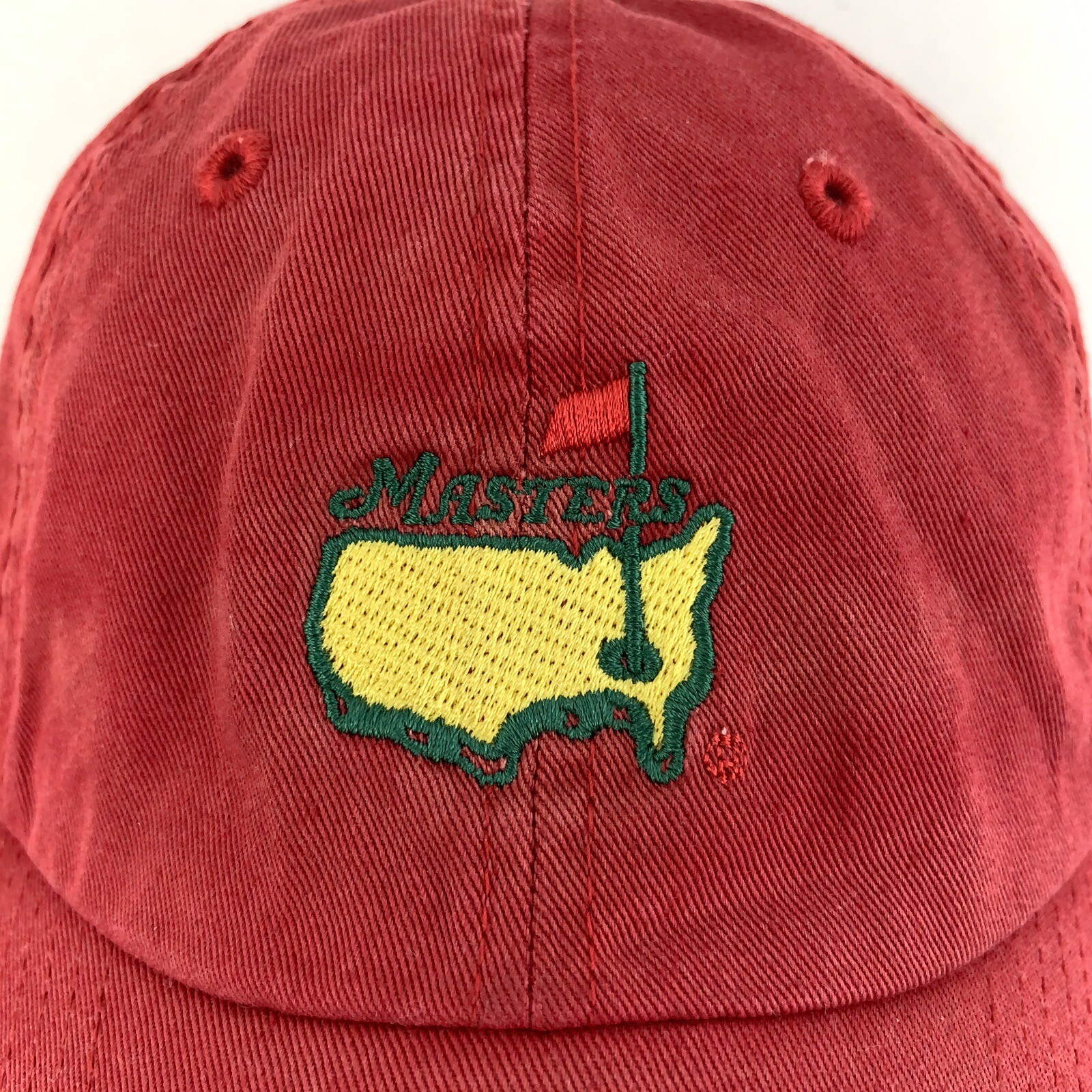 Masters Augusta National Golf Hat American Needle Spell Out Logo Red Ball Cap
