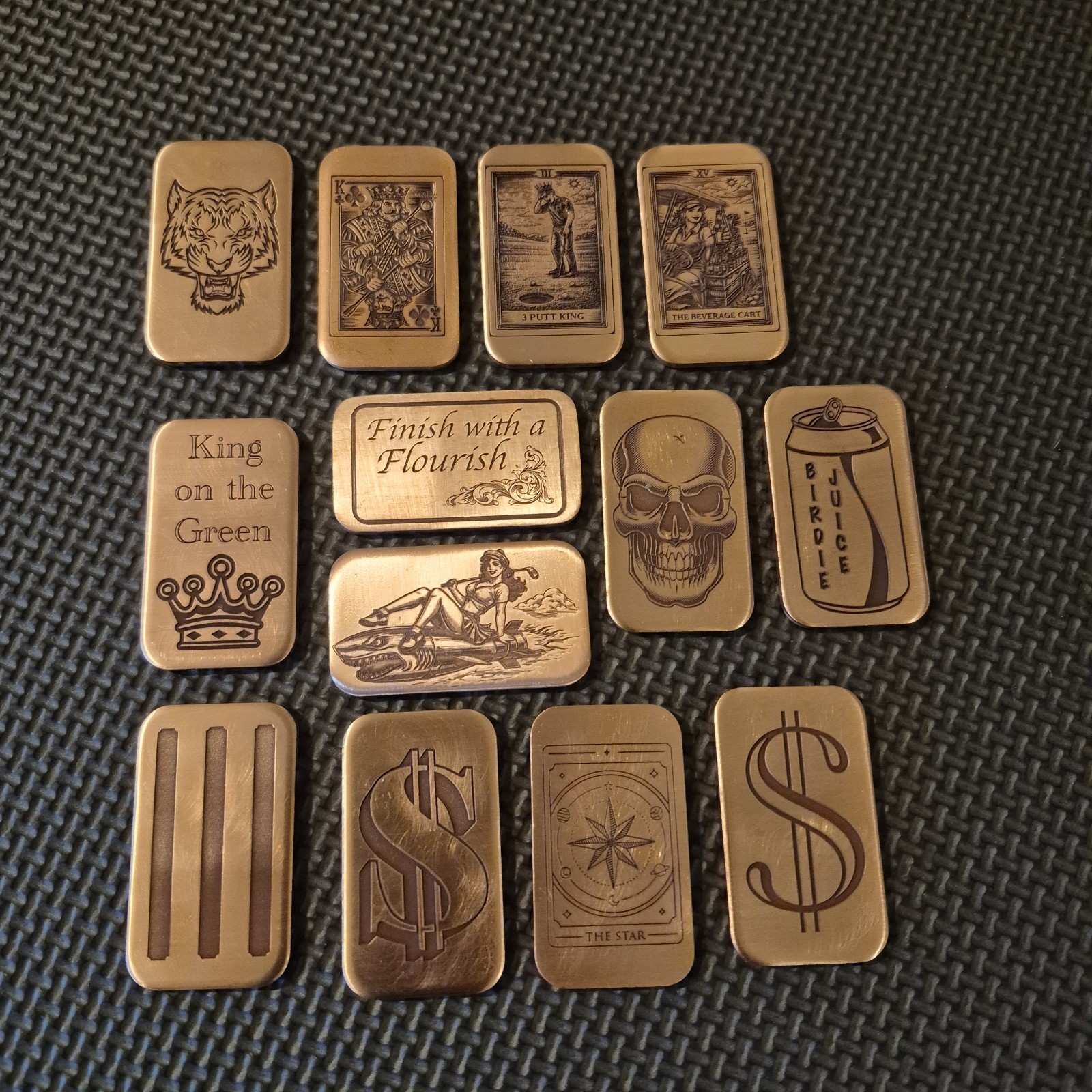 Custom Engraved Copper Rectangle Golf Ball Marker / Send your Design / Idea