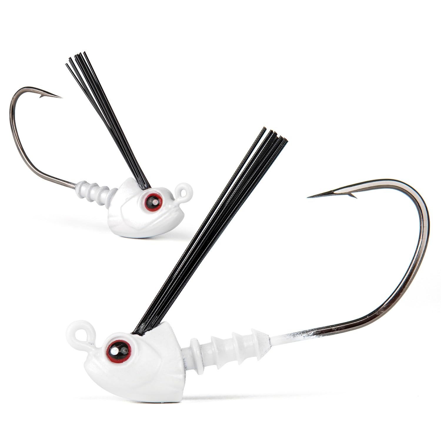 8-Pack Weedless Swimbait Jig Heads 1/8 3/16 1/4 3/8 1/4oz - 8Pack, White