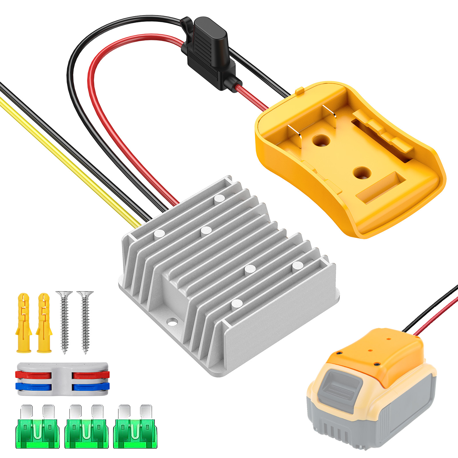 20V to 12V Buck Converter 20A 240W for Dewalt 20V Max Battery Voltage Regulator