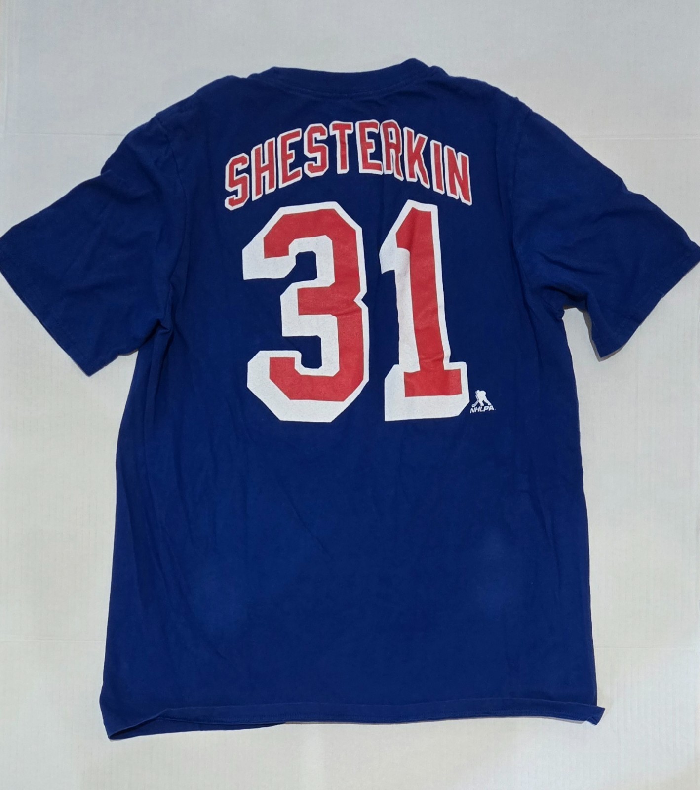 NEW YORK RANGERS IGOR SHESTERKIN JERSEY #31 BLUE T-SHIRT SIZE YOUTH XL 18/20 NHL
